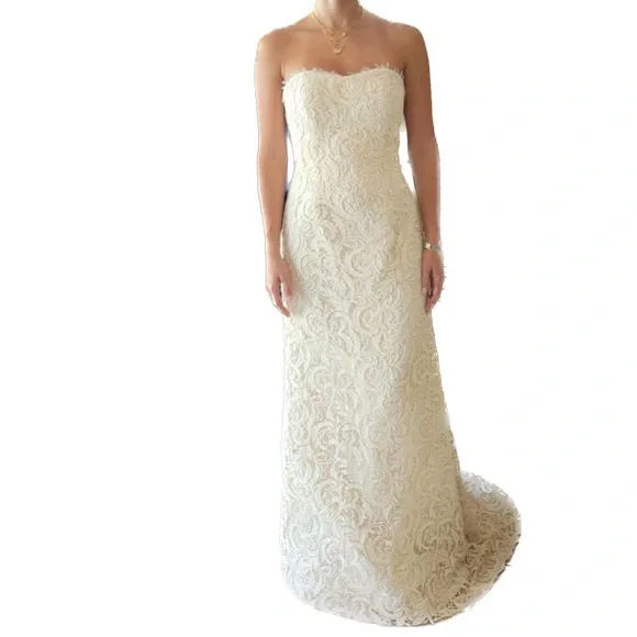Carolina Herrera | Dresses | Authentic Carolina Herrera Wedding Gown Dress  Lace Size 2 | Poshmark